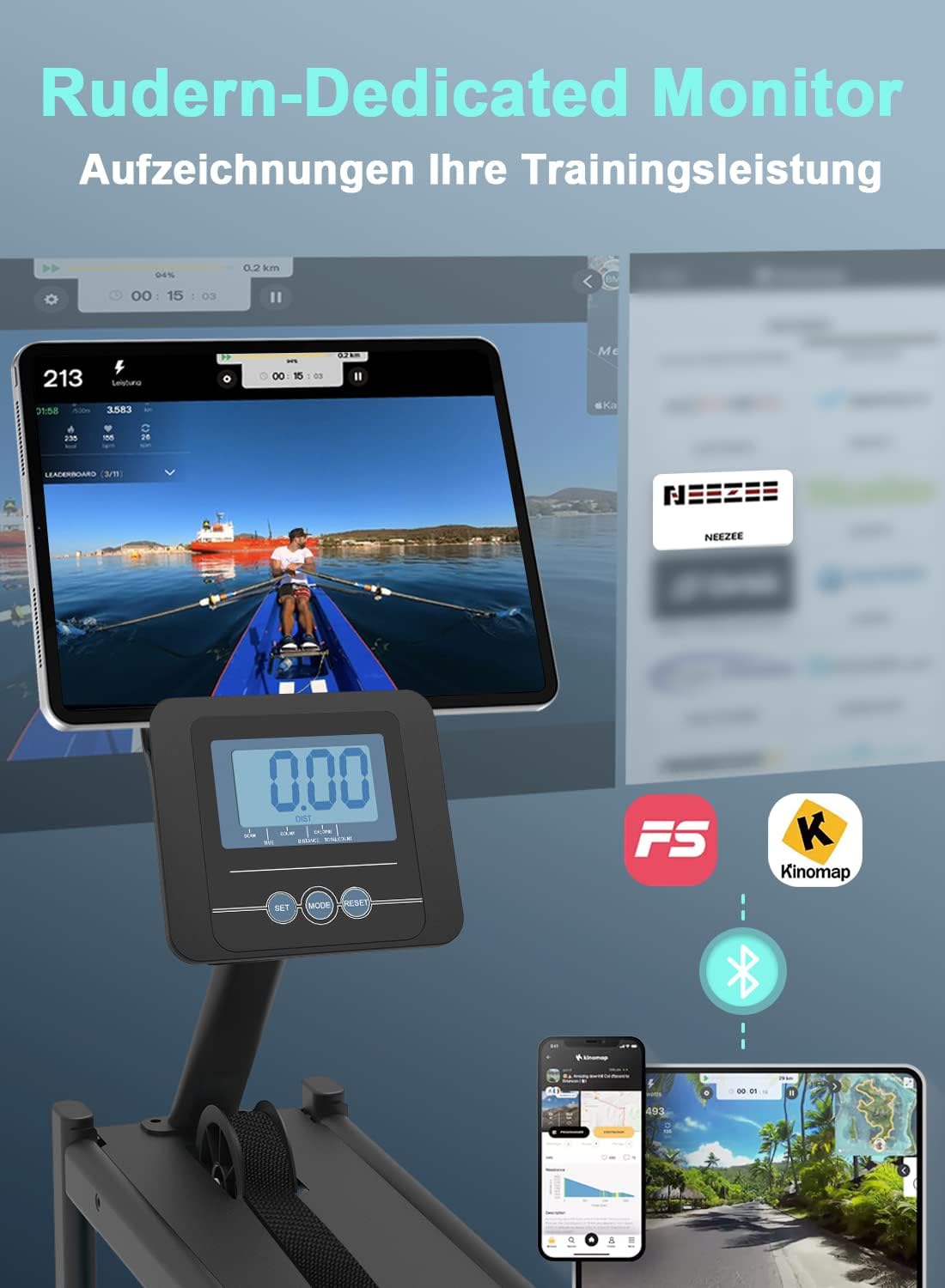 Neezee Wasser-Rudergerät Bluetooth — Ansicht 3 anzeigen
